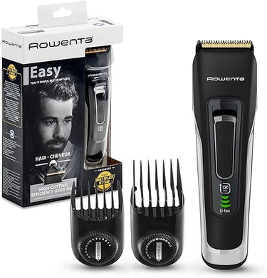 Rowenta Advancer Easy TN5201 - Cortapelos para hombre, cuchillas acero inoxidable, revestimiento titanio, 29 ajustes de 0,5 mm a 30 mm, autonomía hasta 120 min, carga rápida, sin cable